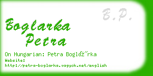 boglarka petra business card